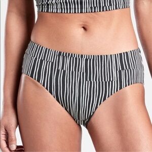 Athleta Clean Full Printed Bikini Bottom Black Size Large